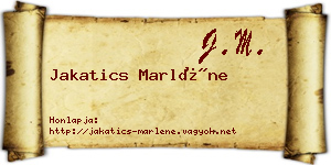 Jakatics Marléne névjegykártya